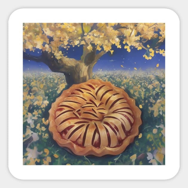 Apple Pie Picture Art Coffee Kawaii Sweet Sticker by Flowering Away